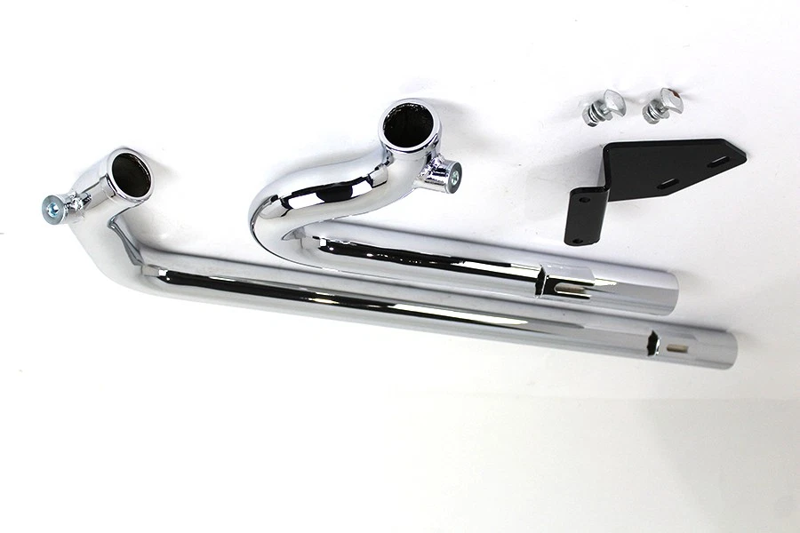 Juego de tubos de arrastre de escape cromados estilo escopeta para Harley Davidson Foto 3 de 4