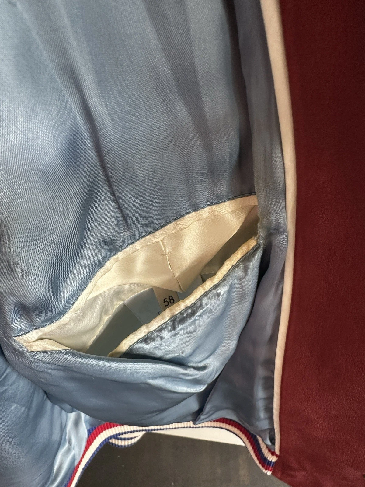 Giacca di pelle Gucci Varsity "Blind for Love" ape bordeaux