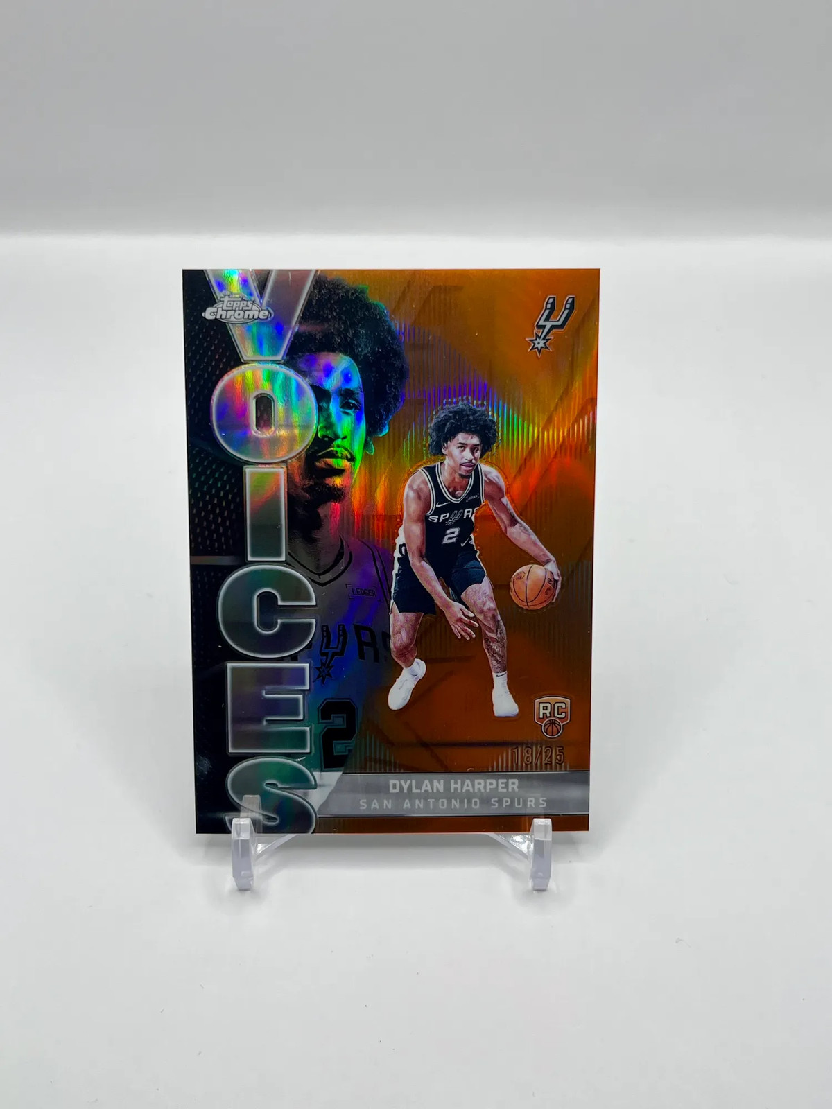 2025 Topps Chrome NBA Voices Dylan Harper #VS-7 Orange Refractor RC 18/25