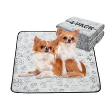 Qeils Reusable Puppy Pads, 4 Pack Washable Pee Pads for Dogs, Non Slip Wee We...