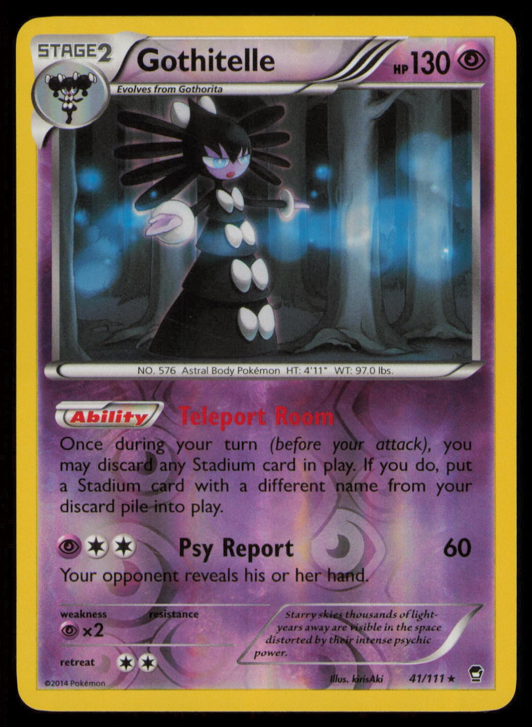 Gothitelle 41/111 Rare Furious Fists Pokemon Reverse Holo Near Mint