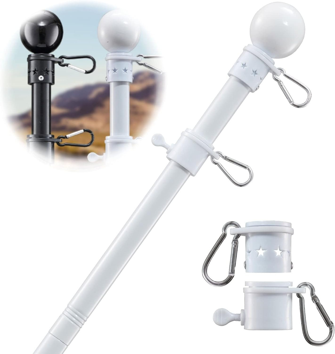 Flag Pole Holder for outside House - 5Ft Heavy Duty Stainless Steel House Flag P