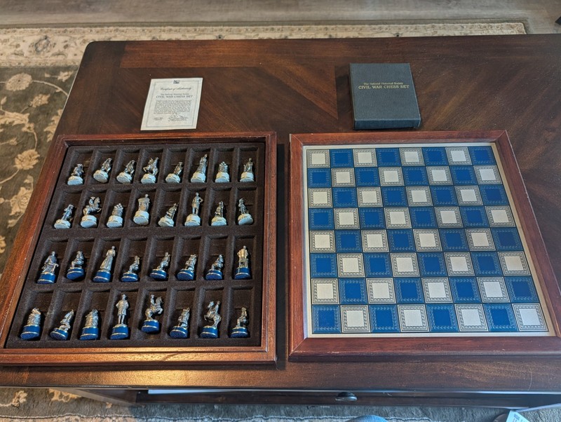 Vintage 1983 Franklin Mint Civil War Chess Set The National Historical Society