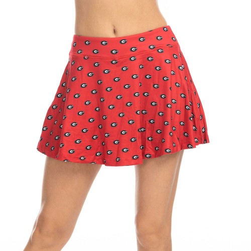 Women's ZooZatz Red Georgia Bulldogs Allover Print Flowy Skort - 第 1/2 張圖片