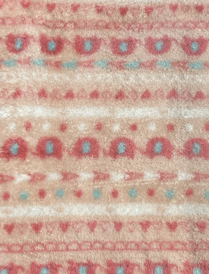 Baby Gear Elefante Manta Corazones Rosa Círculos Felpa Suave Vellón Lovey 30”x36” Foto 4 de 4