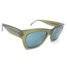 CELINE SC 1732 Clear Olive Green Sunglasses 51-22-145 Grey Lens Italy Eyewear