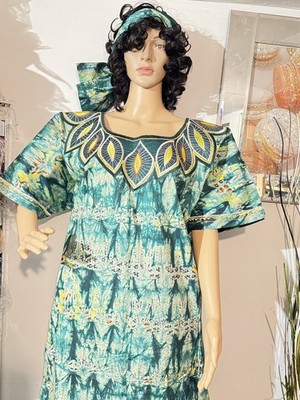 Ankara langes Adire Kleid Damen afrikanisches Muster passt bis Größe 18