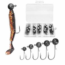 Jigköpfe Haken Box 25x Jighaken mit Bleikopf...