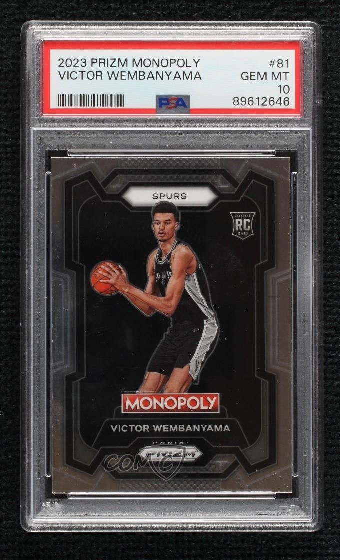 2023-24 Panini Prizm Monopoly Victor Wembanyama #81 PSA 10 GEM MT Rookie RC 04xd