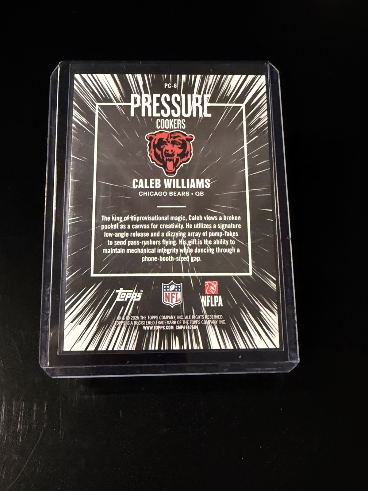2026 Topps Flagship Caleb Williams Pressure Cookers #PC-6 view 2