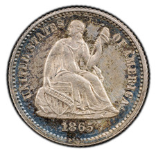 1865 PR61 PCGS 13K Minted + 500 Proof TRUE CIVIL WAR Seated Half Dime KEY H10C