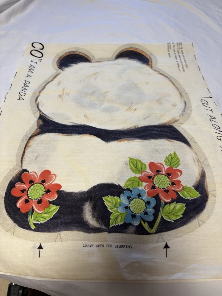 Panel de tela almohada POCO panda vintage años 60 cortar y coser sin cortar Foto 2 de 2