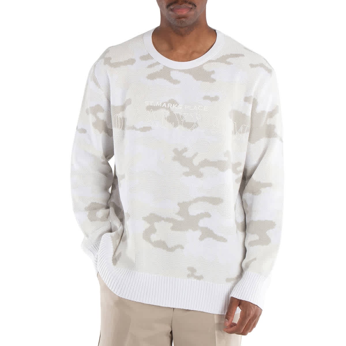 Свитер с круглым вырезом и камуфляжным рисунком Alyx, маленький размер