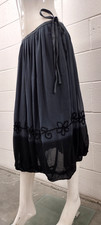 Vintage Skirt Witchy Black Gray Bubble Hem 1990s Ethnic Elegant NEW TAG Zashi M