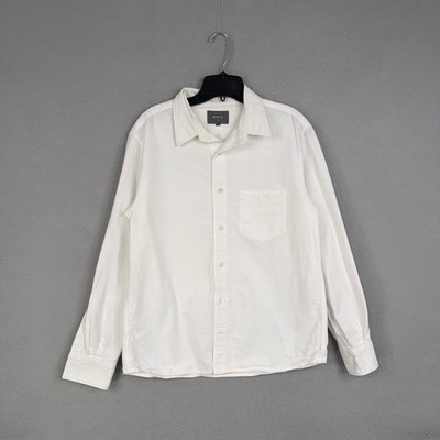 Private White VC Shirt Mens 4 White Cotton Button Up Workwear Minimalist England