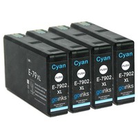 4 Cyan Tintenpatronen Ersetzen Epson T7902 (79XL) Non-Oem / Kompatibel