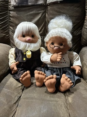VTG~1980's RARE BAMBOO BY VICMA GRANDMA & GRANDPA~APP 21'' THUMB SUCKING DOLL