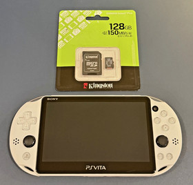 Playstation PS Vita 2000 - White/Black - 128GB microSD w/ SD2Vita - Tested