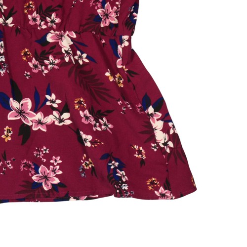 Blusa Maurices Mujer Mediana Borgoña Floral Detalle Cremallera Mangas con Pestaña Enrollable - Imagen 5 de 14