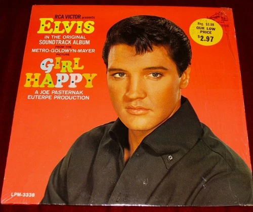 ELVIS PRESLEY GIRL HAPPY LP LPM-3338 ORIGINAL RCA 1st PRESS IN SHRINK W/ PRICE