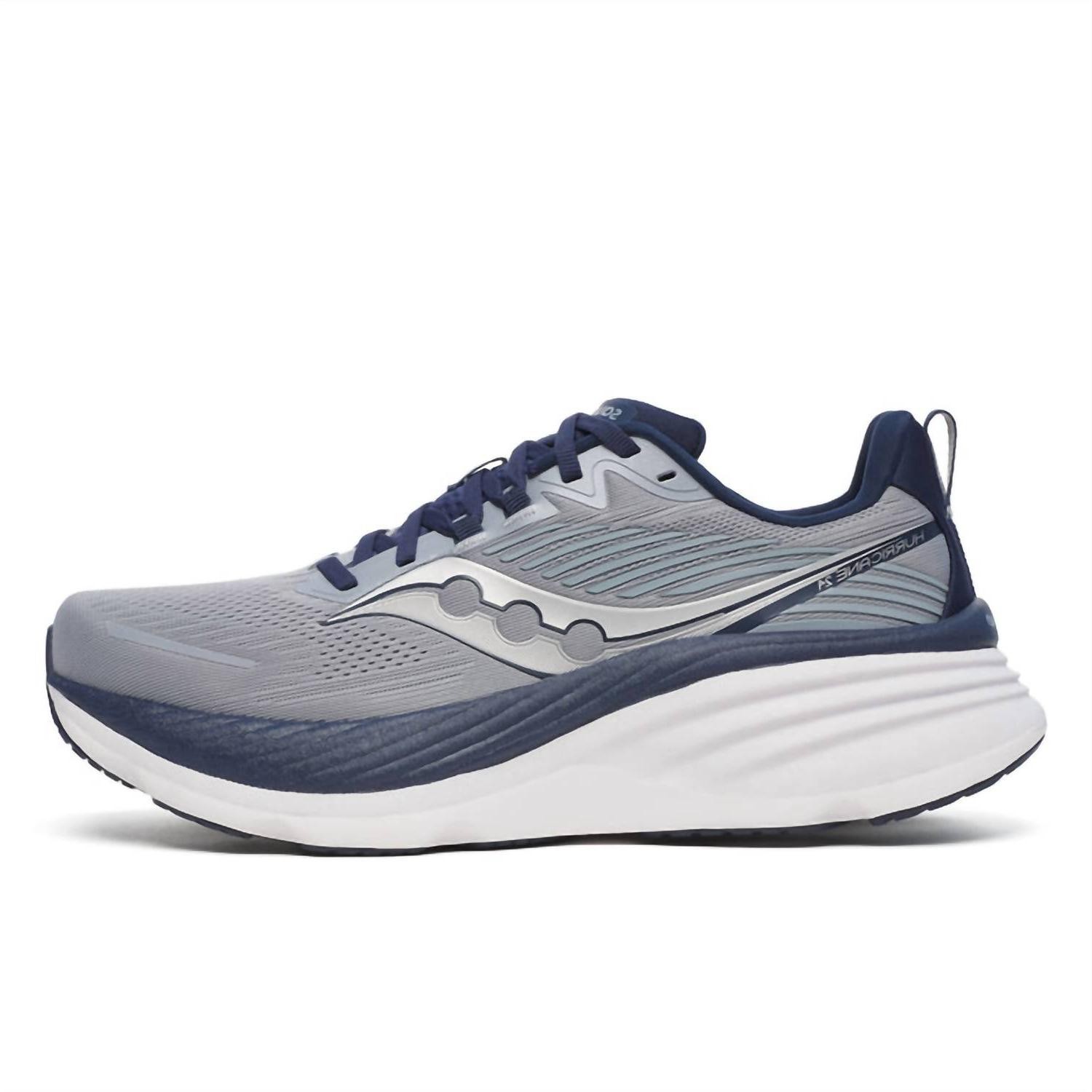 Saucony Men's Hurricane 24 Running Shoe 142 Flint/navy