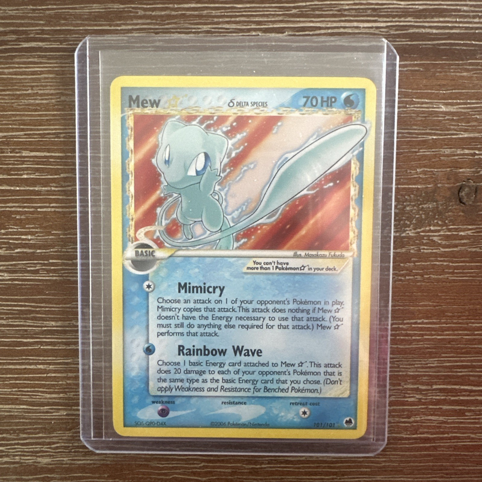 Pokemon TCG Mew Gold Star Delta Species 101/101 Ex Dragon Frontiers Holo Card