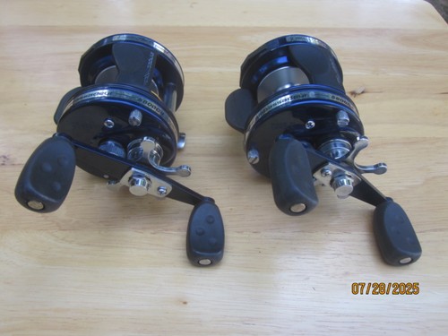 2 VTG A+ USED COND ABU GARCIA AMBASSADEUR 5600C4 BLUE BAITCASTING REELS-BEAUTY'S