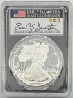 2021 W American Silver Eagle FIRST DAY OF ISSUE SIGNEd  EMILY DAMSTRA PR70DCAM