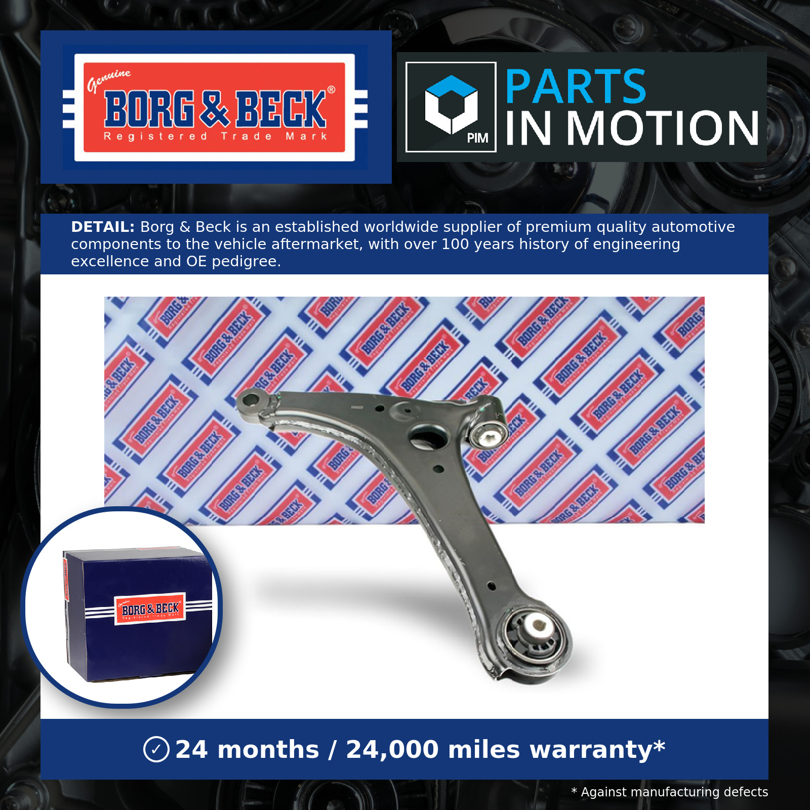 Wishbone / Suspension Arm BCA7861 Borg & Beck Track Control 9103302500 Quality