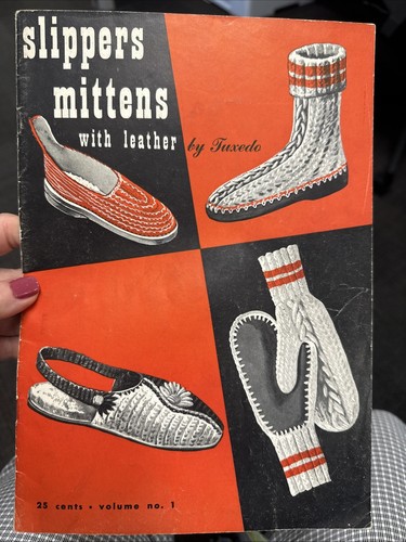 Tuxedo Slippers Mittens Vol 1 1940’s Patterns Knitting Knit Vintage Leather - Picture 1 of 24