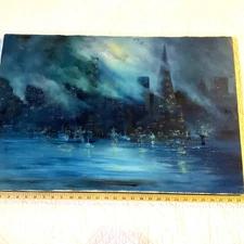San Francisco skyline cityscape painting hand painted original abstract modern