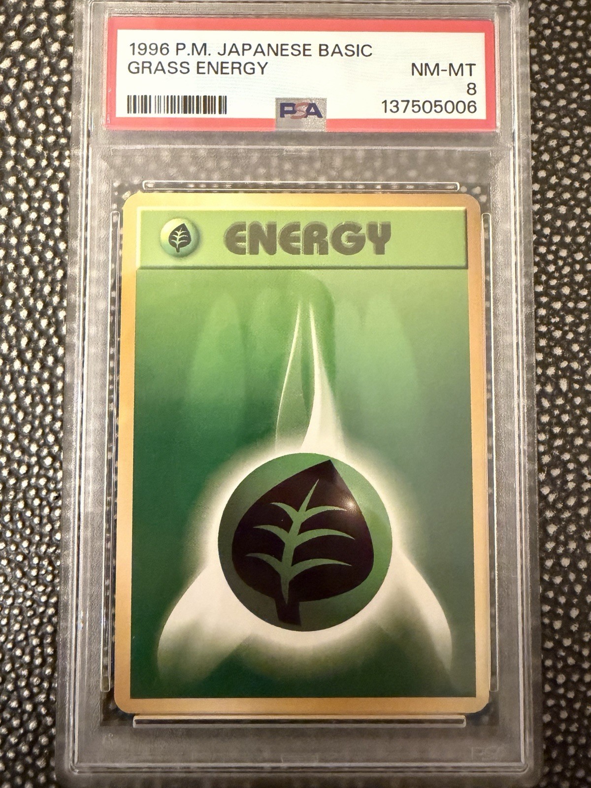 1996 POKEMON JAPANESE BASIC GRASS ENERGY PSA 8 BASE SET