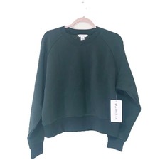 Athleta Easy Fleece Crew Sweatshirt Women  s Size Medium Hunter Green Color New
