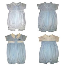 NEW BABY BOYS TRADITIONAL SMOCK SPANISH ROMANY SHORT LEG ROMPER 0-3-6-9 MONTHS