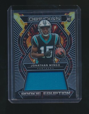 JONATHAN MINGO 2023 PANINI OBSIDIAN ROOKIE ERUPTION RC JERSEY 086/199 #REM-JMI