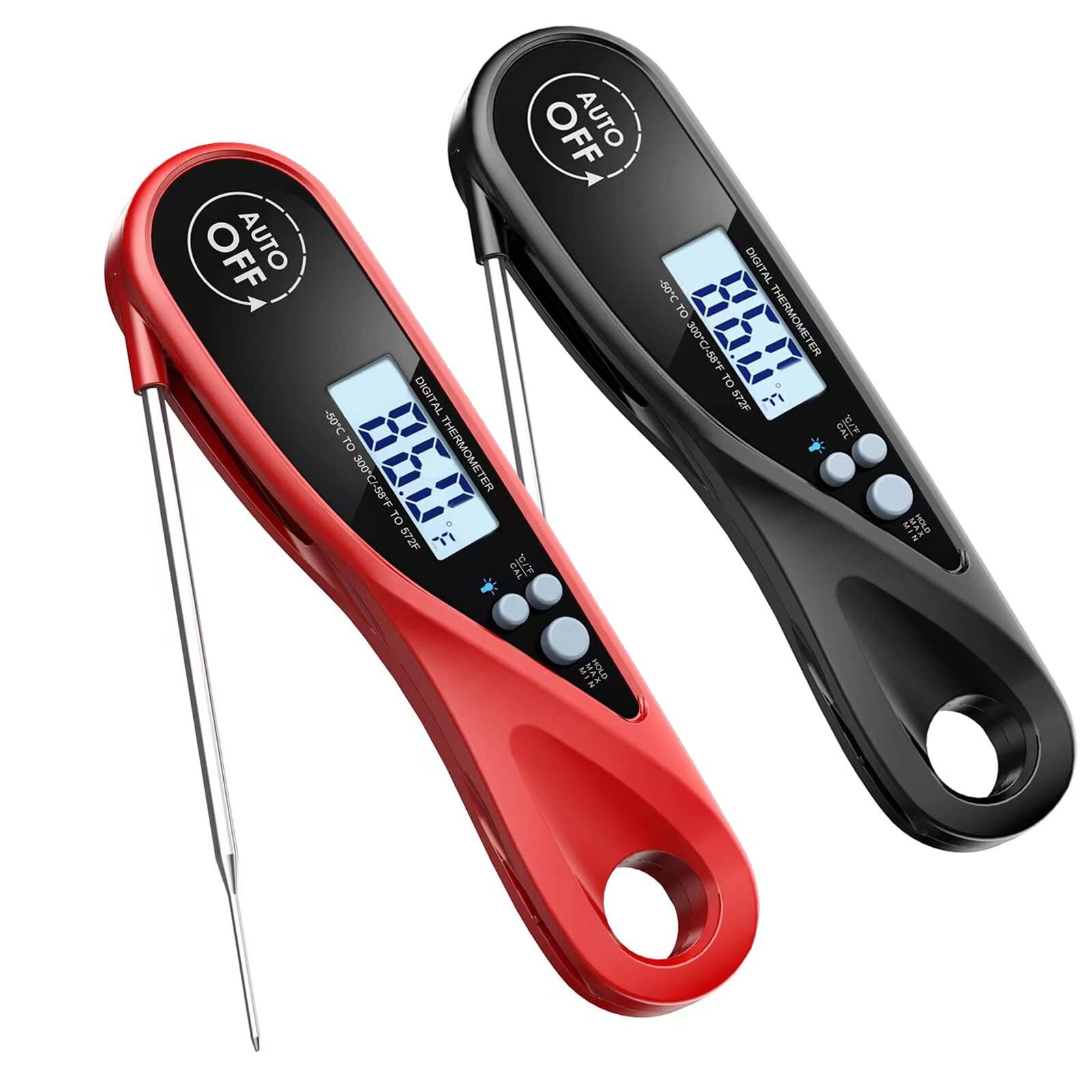 Meat Thermometer Digital（2 Pack）, Instant Read Cooking Thermometer with Backl...-image