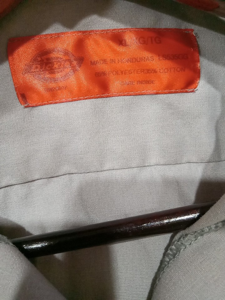 Dickies Work Shirt Mens XL Gray Button Up Short Sleeve Garage Mechanic