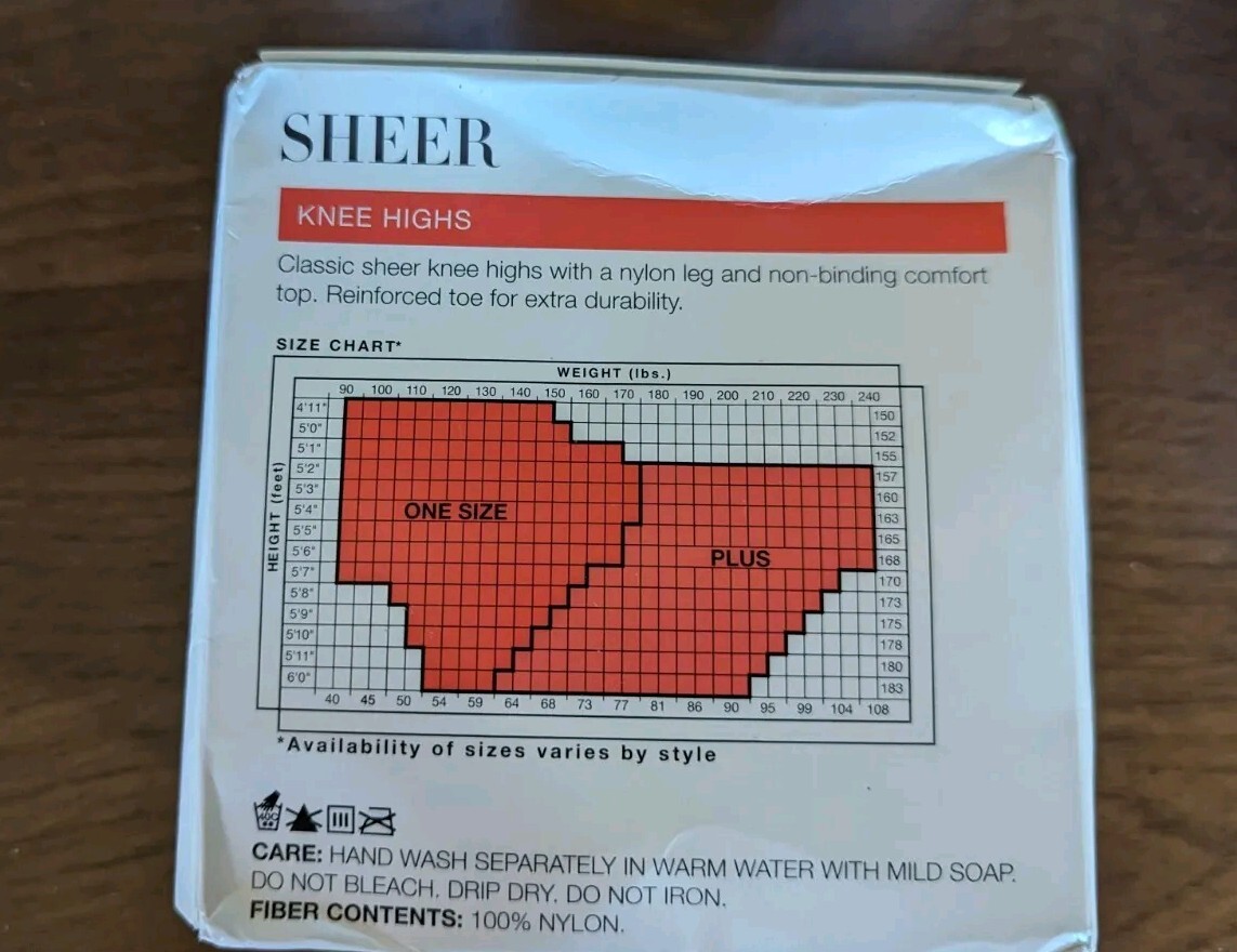 West Loop Basics Sheer Nude Knee Highs 8 Pair Size Plus Reinforced Toe