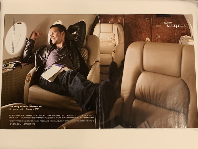 Tom Brady “NetJets” Owner Relaxing in Jet (2) Page Ad 