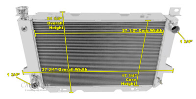 Atom Champion 3 Row All Aluminum Radiator for 1985 - 1996 Ford Bronco V8 Engine
