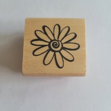Stylized Daisy Mounted Rubber Stamp