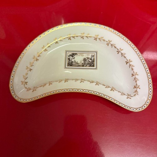 2 Bols Coquilles Richard Ginori Fiesole Anse Bord Doré - Porcelaine Italienne Vintage