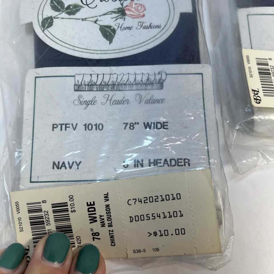 2 Croscill Blue Single Headed Valances 78” Wide New Old Stock Vtg - Image 4 of 4