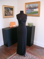 Prom  Pageant  Homecoming Black Size:6 Stretch Crepe Open/Low Back V neck