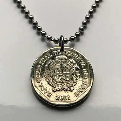 2001 Peru 50 Cnt coin pendant escudo Peruano Lima Arequipa Trujillo Piura 003418