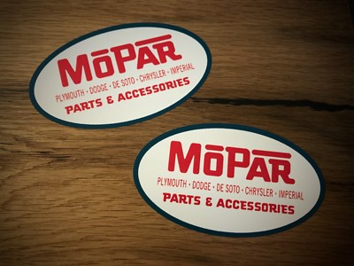 2x MOPAR Vintage Aufkleber Dodge Chrysler Retro Schild Garage Werkstatt #031