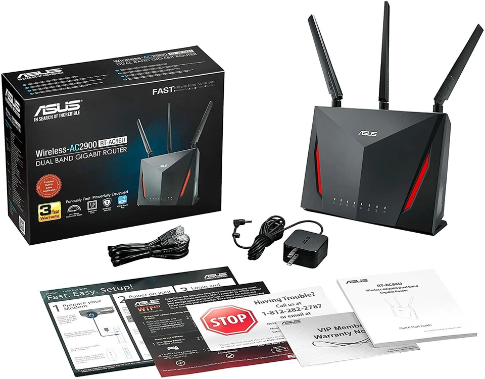 ASUS AC2900 WiFi Dual-band Gigabit Wireless Router (RT-AC86U) New  - Image 3 of 4