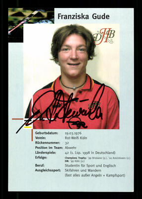 Franziska Gude Hockey Nationalmannschaft Original Signiert + G 37417