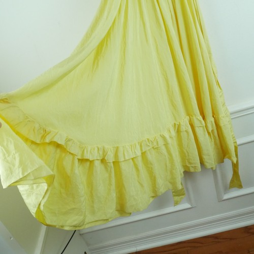 Vintage Girls XS S Dress Cottagecore Ruffle Butter Yellow Pastel Prairie Costume - Picture 8 of 14