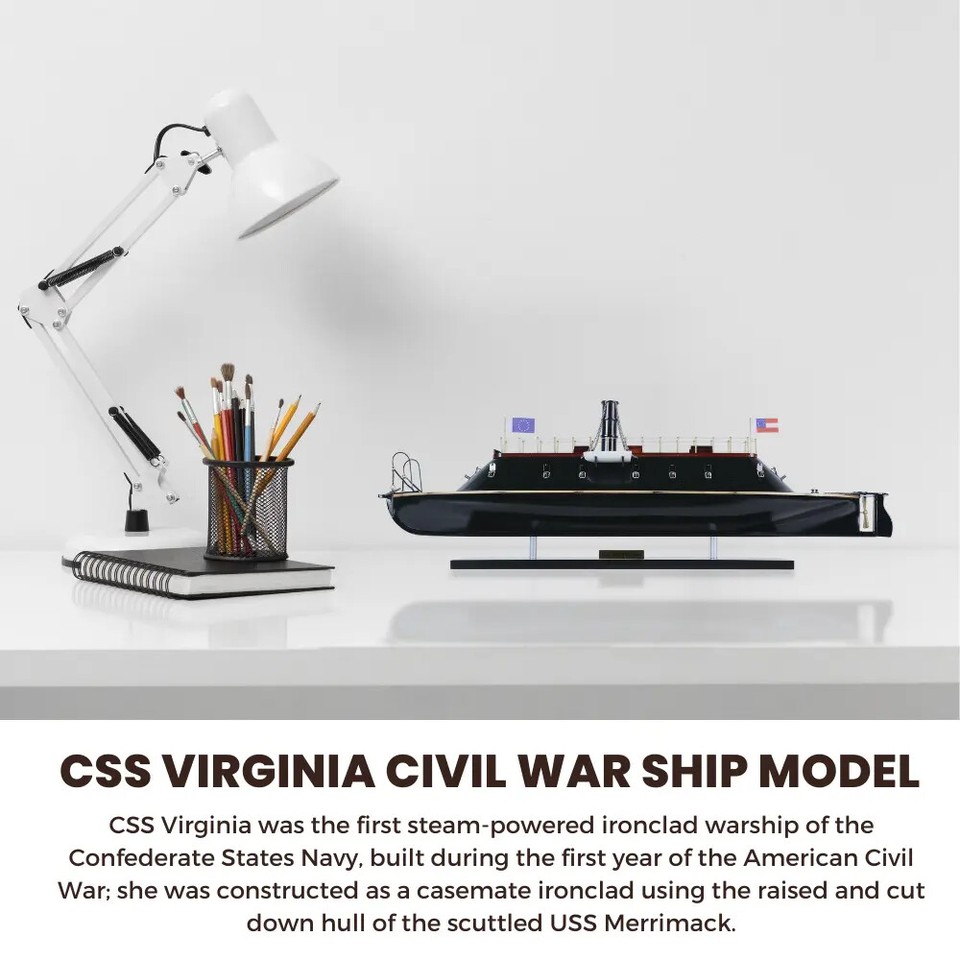 Historical CSS VIRGINIA Civil War Ship Model FULLY ASSEMBLED | eBay